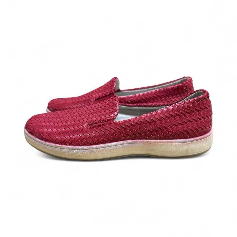 Aureus Red Woven Slip-On Shoes Size 9 | Casual Comfort Sneakers